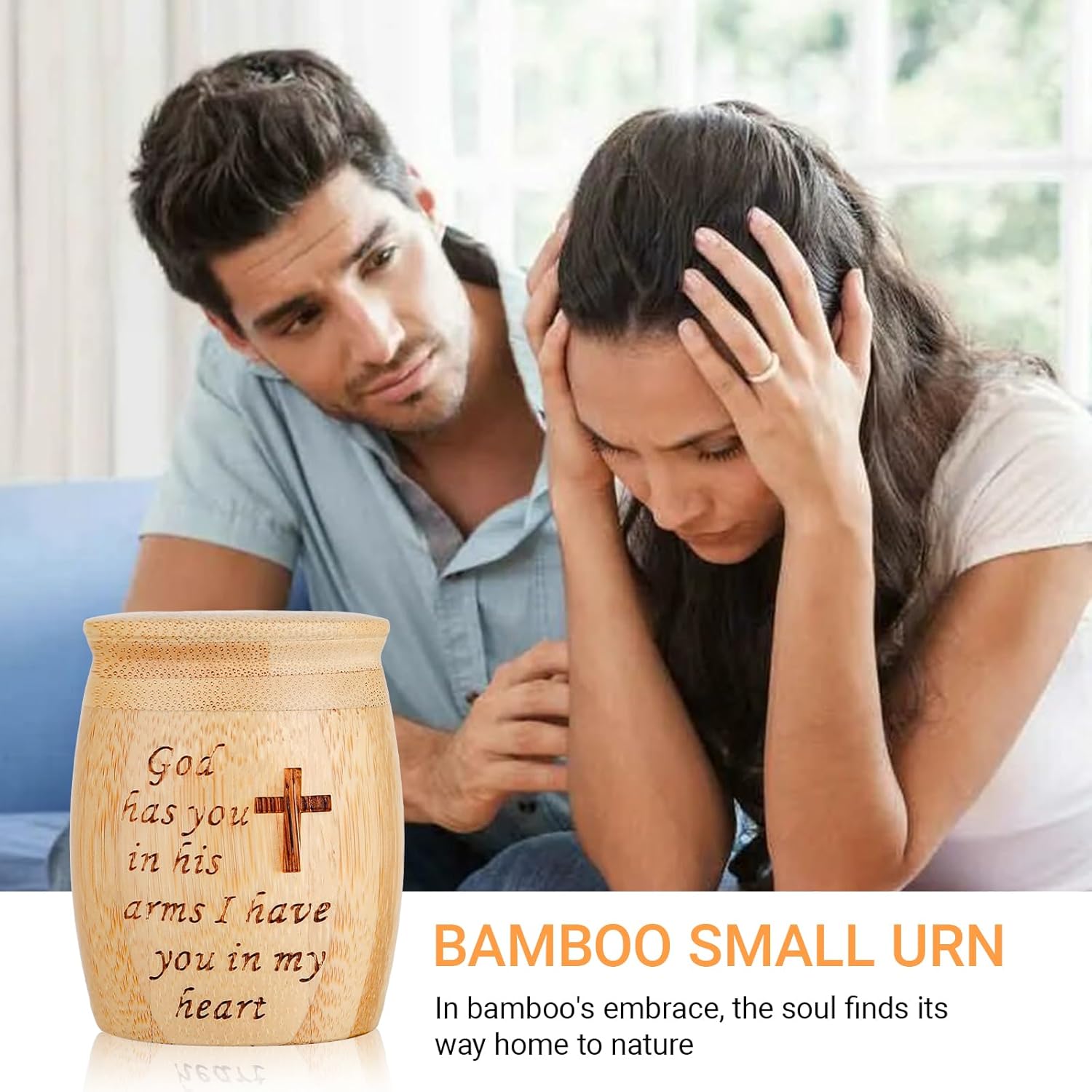 Small Urns for Human Ashes Set of 1, Made of Bamboo, Mini Keepsake Cremation Urn with Tree of Life Pattern Engraved, for Made Female Adult Pets, 1.8" W x 2.4" H - Image 5