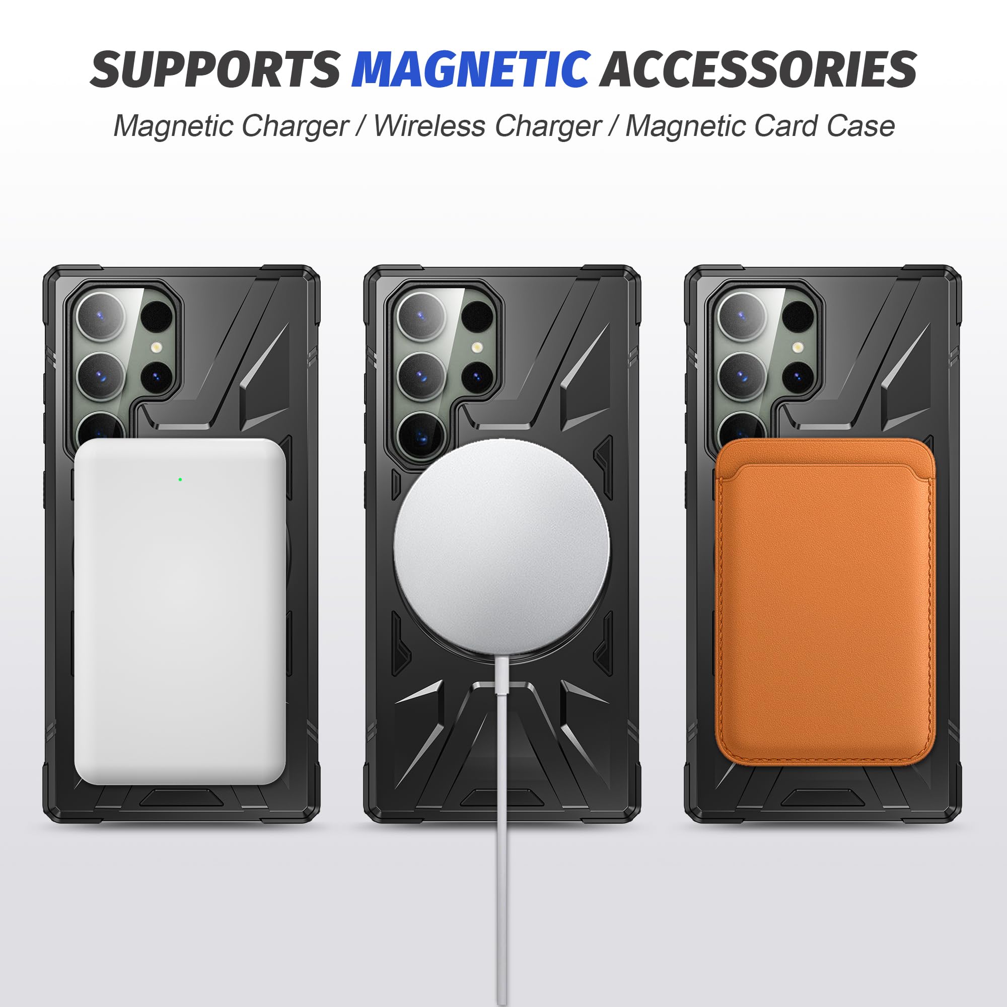 Custodia Con Anello Magnetico Girevole Per Galaxy S24 Ultra, Compatibile MagSafe, Protezione Antiurto, Colore Verde