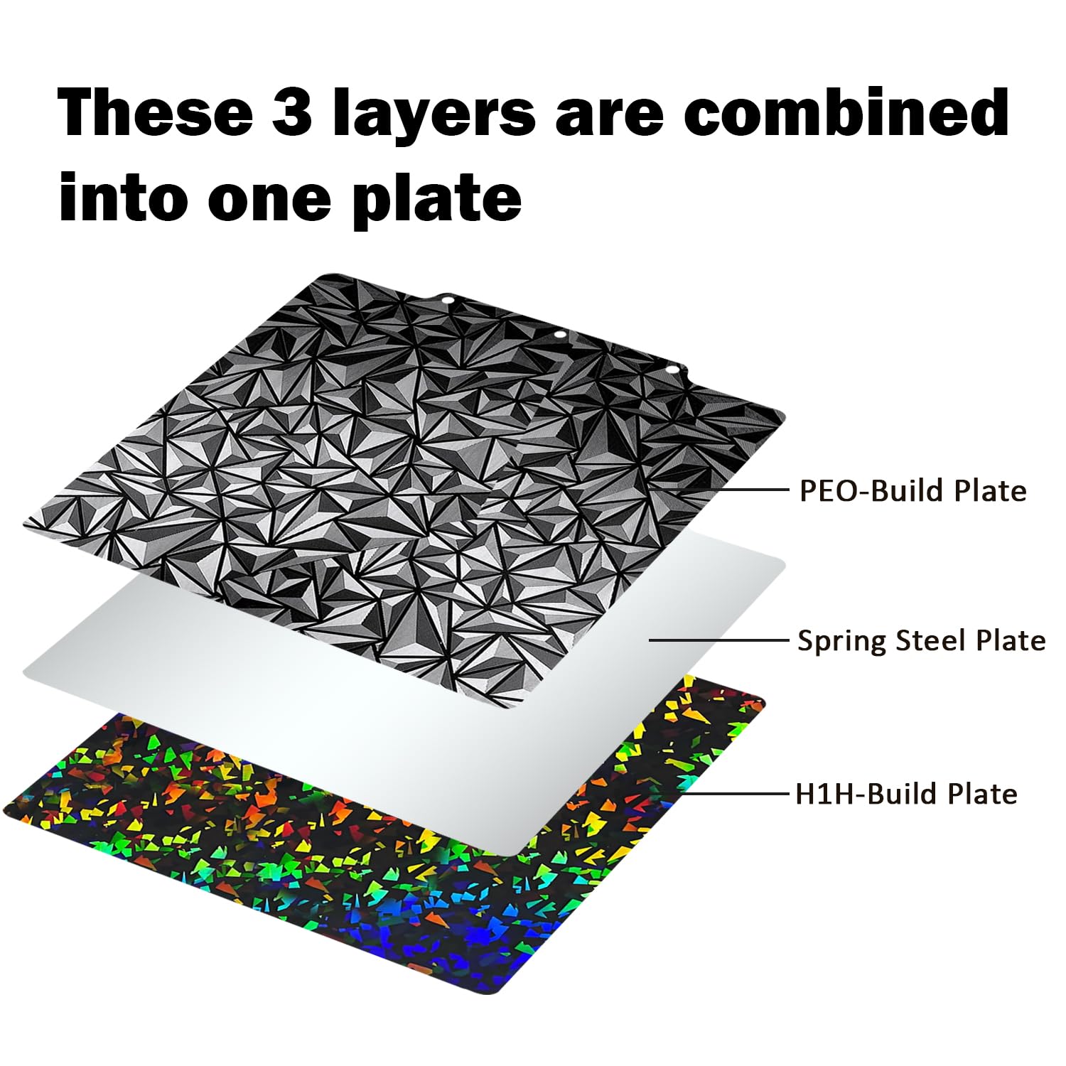 3D Printer AD5X/AD5M Build Plate Double Sided Smooth Surface H1H and Smooth PEO Sheet for FLASHFORGE Adventurer 5M Pro, Flexible Removable Spring Steel Plate Heated Bed Mat