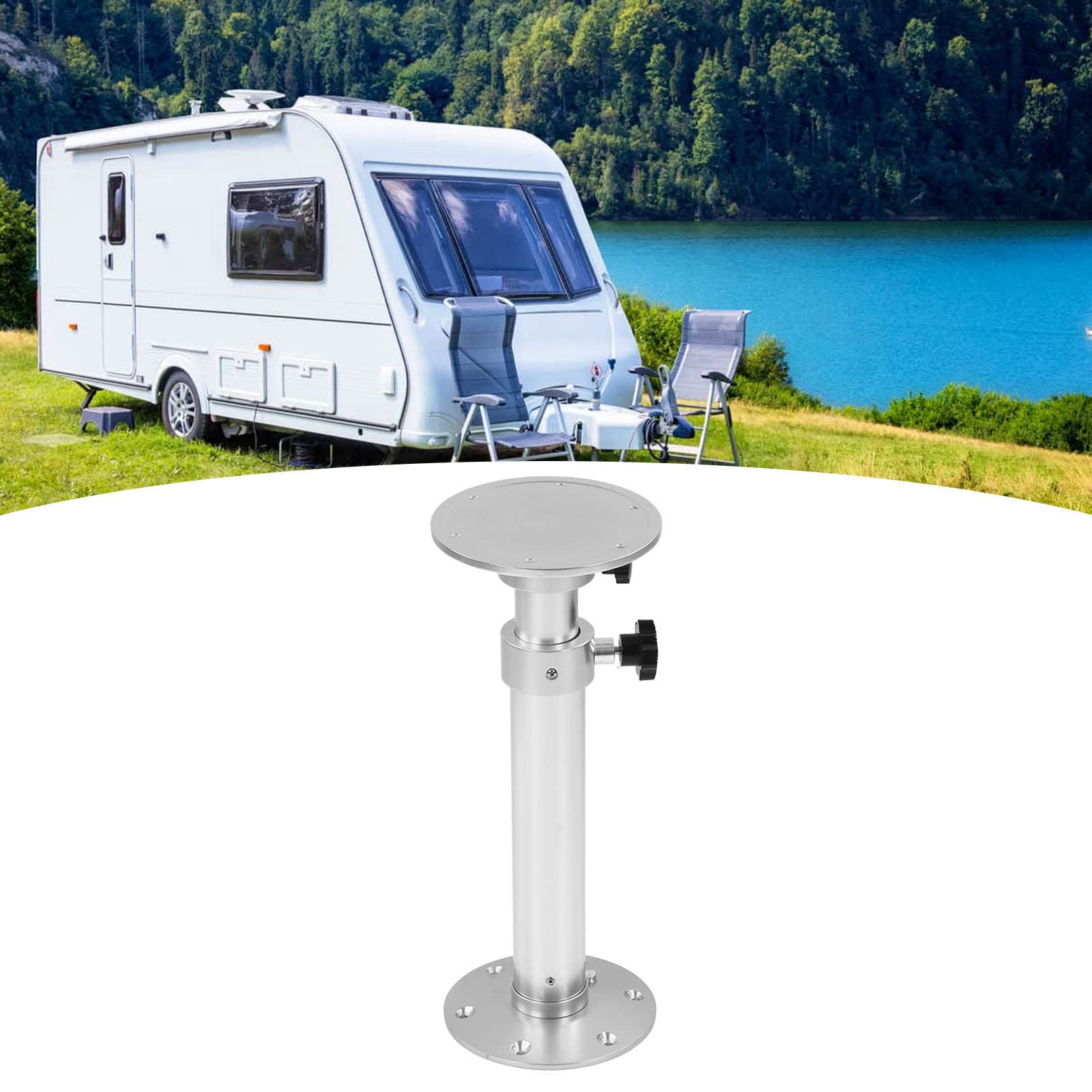 Verstellbares Tischbein, stabiles Teleskop-Tischbein, silbernes Aluminium-Stützbein für Wohnmobil, Boot, Yacht, Zuhause, Büro