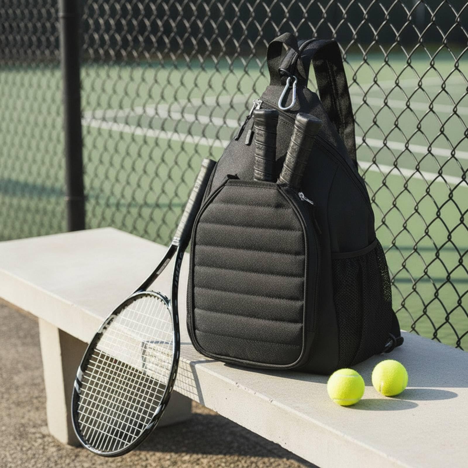 Gralara Zaino per Racchette da Tennis Borsa Sportiva Racchetta Zaino Spalla Borsa Padel con Scomparti per Palline E Accessori Adatto per Palestra Campo Allenamento Viaggio