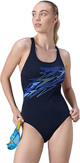 Speedo Women's Endurance+ Medley Print Lycra Racerback V-Cut One Piece Swimsuit | Swimming Costume | Swimming Suit for Wom... Price In India