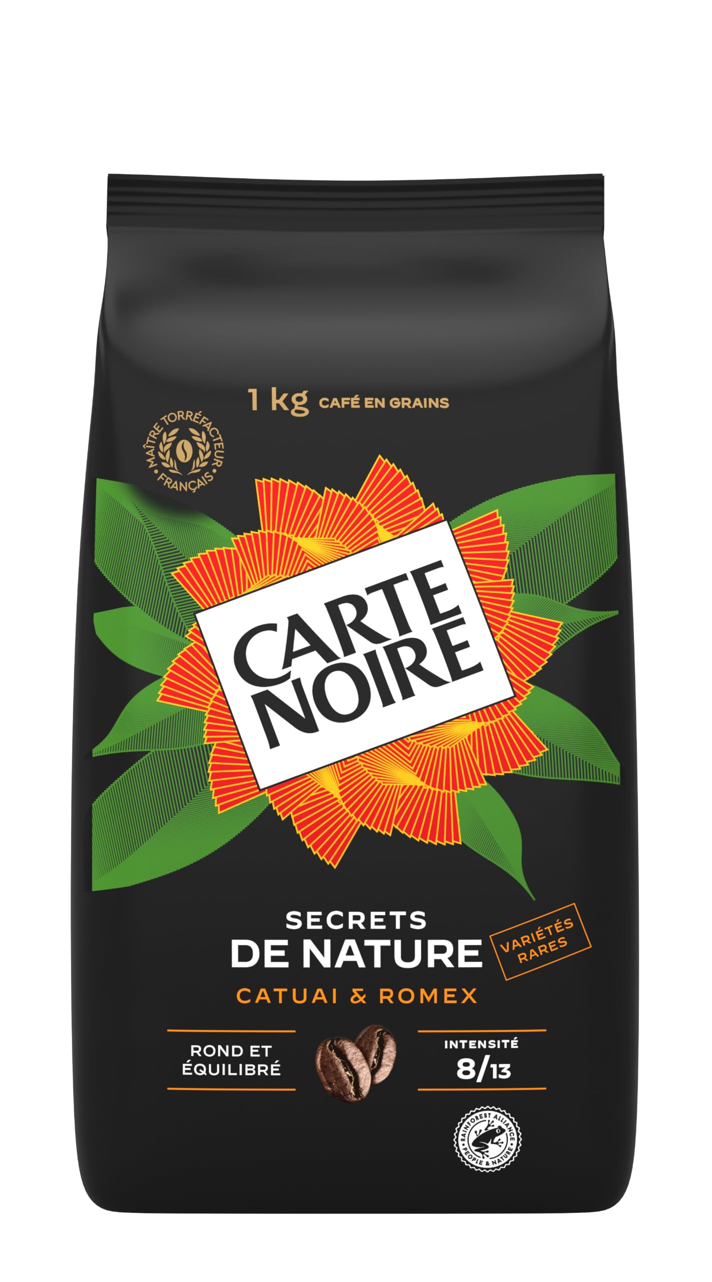 CARTE NOIRE - Café Grain Carte Noire Secrets de Nature - Catuai Romex - Certifié Rainforest Alliance - Paquet de 2 kg
