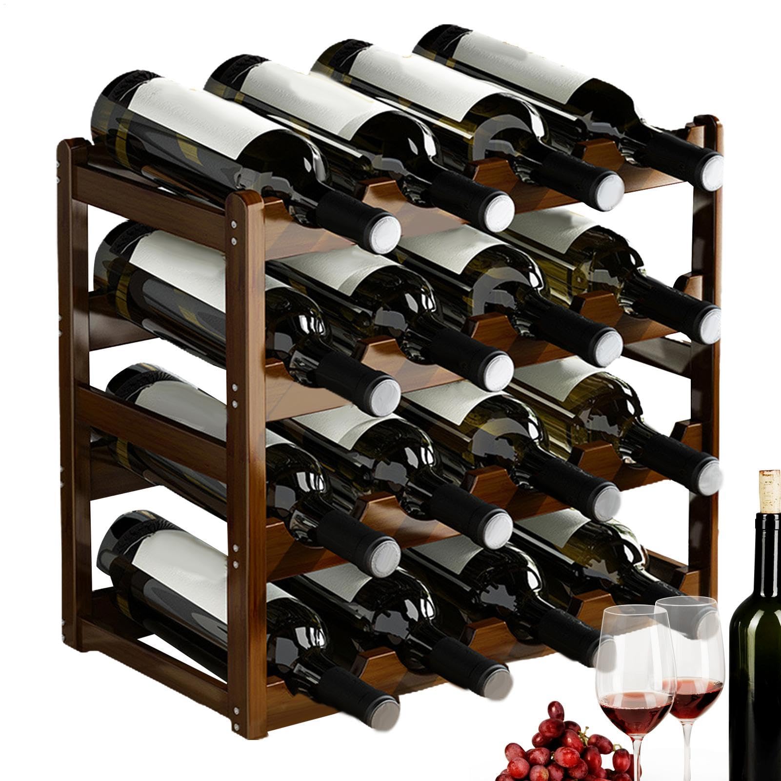 Almacenamiento de Vino: Estante apilable para Botellas de Vino de 4