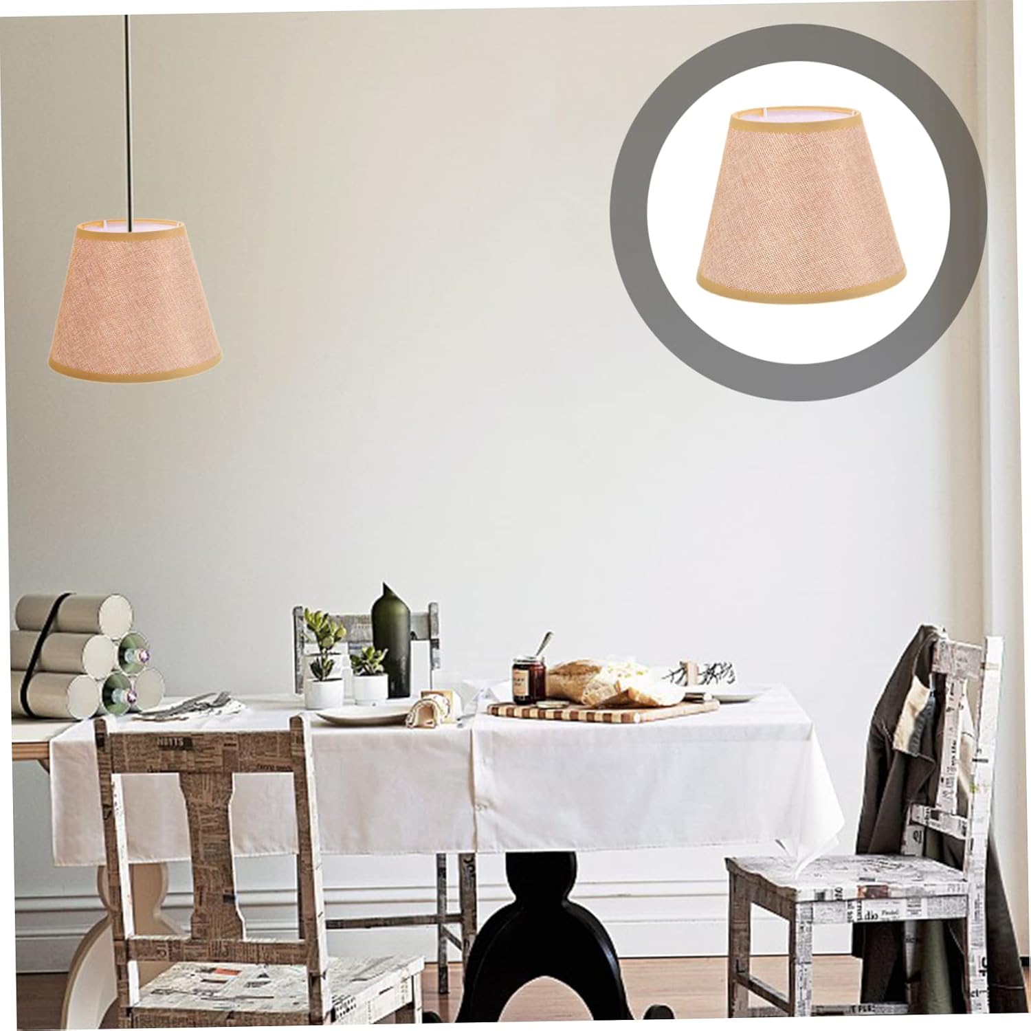 DOITOOL Elegant Fabric Lampshade Drum Lamp Shade Cover Decorative Light Cover for Ceiling Lights