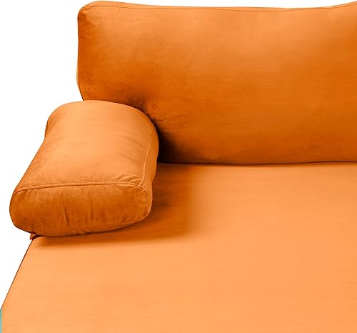 Miniatura 126 de Sofá modular moderno en forma de L, con diván extra ancho y patas doradas Gris,Negro -,Verde,Naranja,Gris oscuro,marino,Púrpura