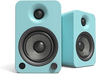 Kanto YU4GT Powered Speakers with Bluetooth and Built-in Phono Preamp | Auto Standby and Startup | Remote Included | 140W Peak Power | Pair | Gloss Teal