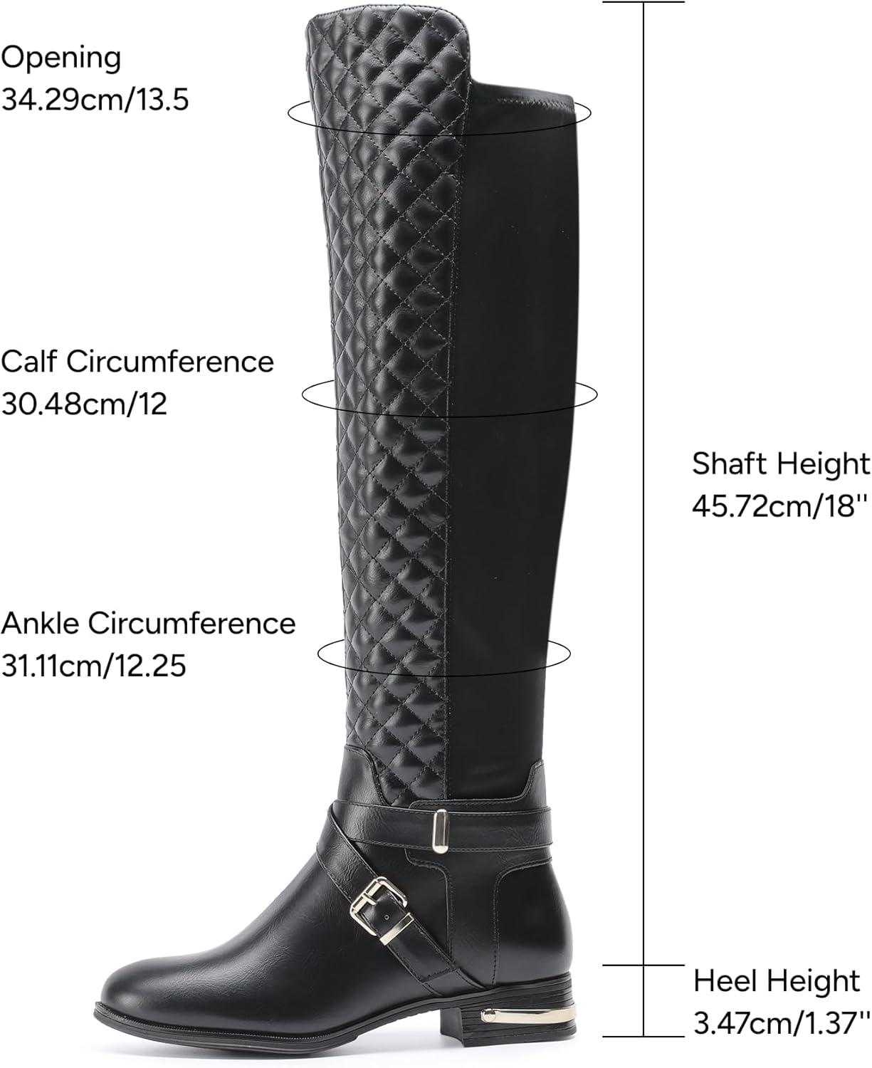 JustFab ニーハイブーツ レディース スクエアトゥ チャンキーヒール トールブーツ 女性用 ハイヒール サイドジッパー ロング