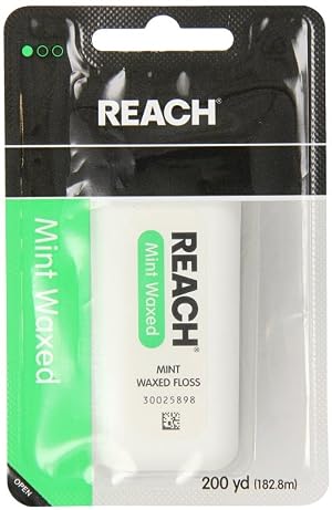 REACH Mint Waxed Floss 200 Yards Pack of 11