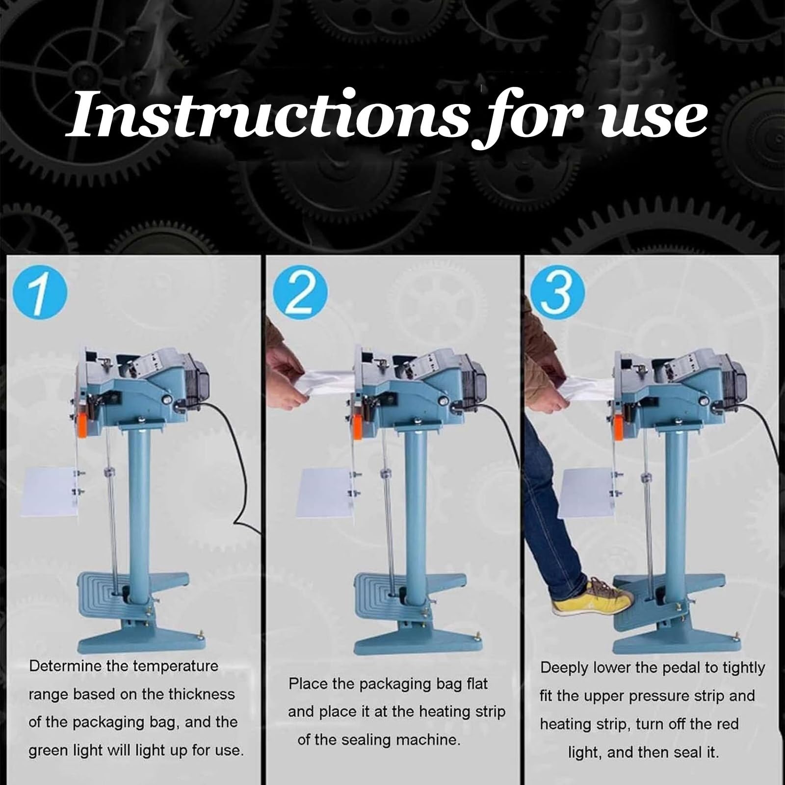 Termosigillatrice Con Pedale,Macchina Per Sigillare Sacchetti Di Plastica,Sigillatrice A Impulsi A Pedale 350-800mm Per Uso Industriale Commerciale,Chiusura A Caldo,650mm-Singleheating