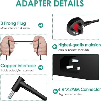 200W Laptop Charger Compatible with HP Omen Gaming 15 16 17 Victus 15 16 Pavilion 15 17 Zbook 15 17 TPN-DA10 Power Supply Adapter