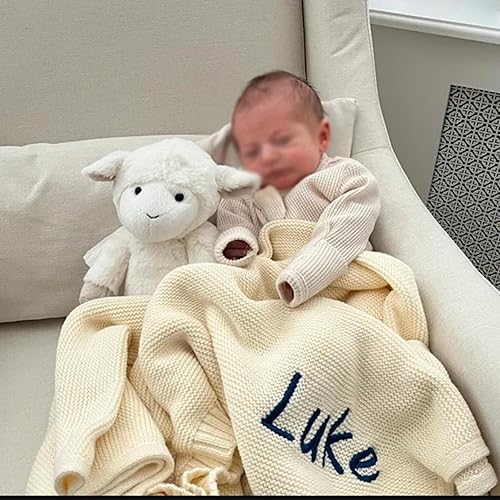 Miniatura 6 de Manta de bebé bordada personalizada para niña, productos hechos a mano, manta de bebé con nombre, manta suave para cochecito con nombre bordado,