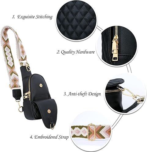 Vista 2 de KKXIU Riñonera pequeña para mujer, cangurera de cuero, bolsa cruzada para teléfono celular, bolsa de viaje de hombro, regalos para adolescentes