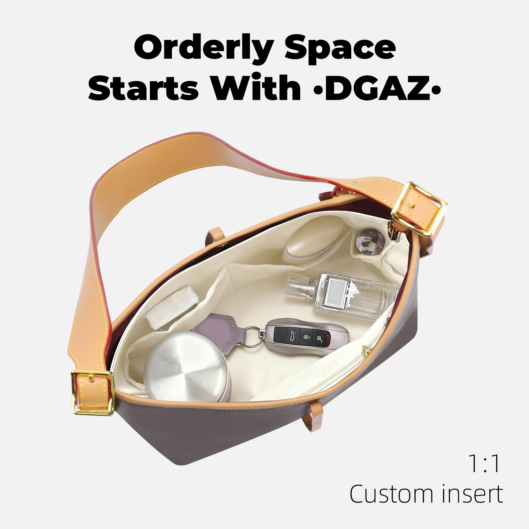 DGAZ Ligero Organizador de Bolsos para Carryall PM Open Top, Craie