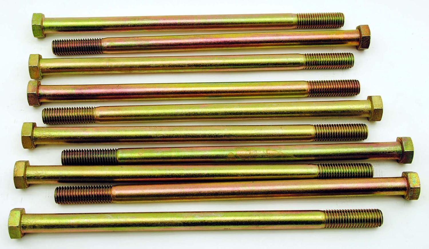 (5) Hex Head 5/8-11 x 12 Grade 8 Bolts Yellow Zinc Cap Screws