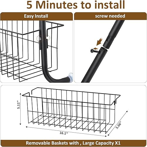 Miniatura 6 de Toallero para colgar sobre la puerta, toallero colgante de 5 niveles, soporte para manta de puerta para ropa, toallas de mano, esponjas para baño,