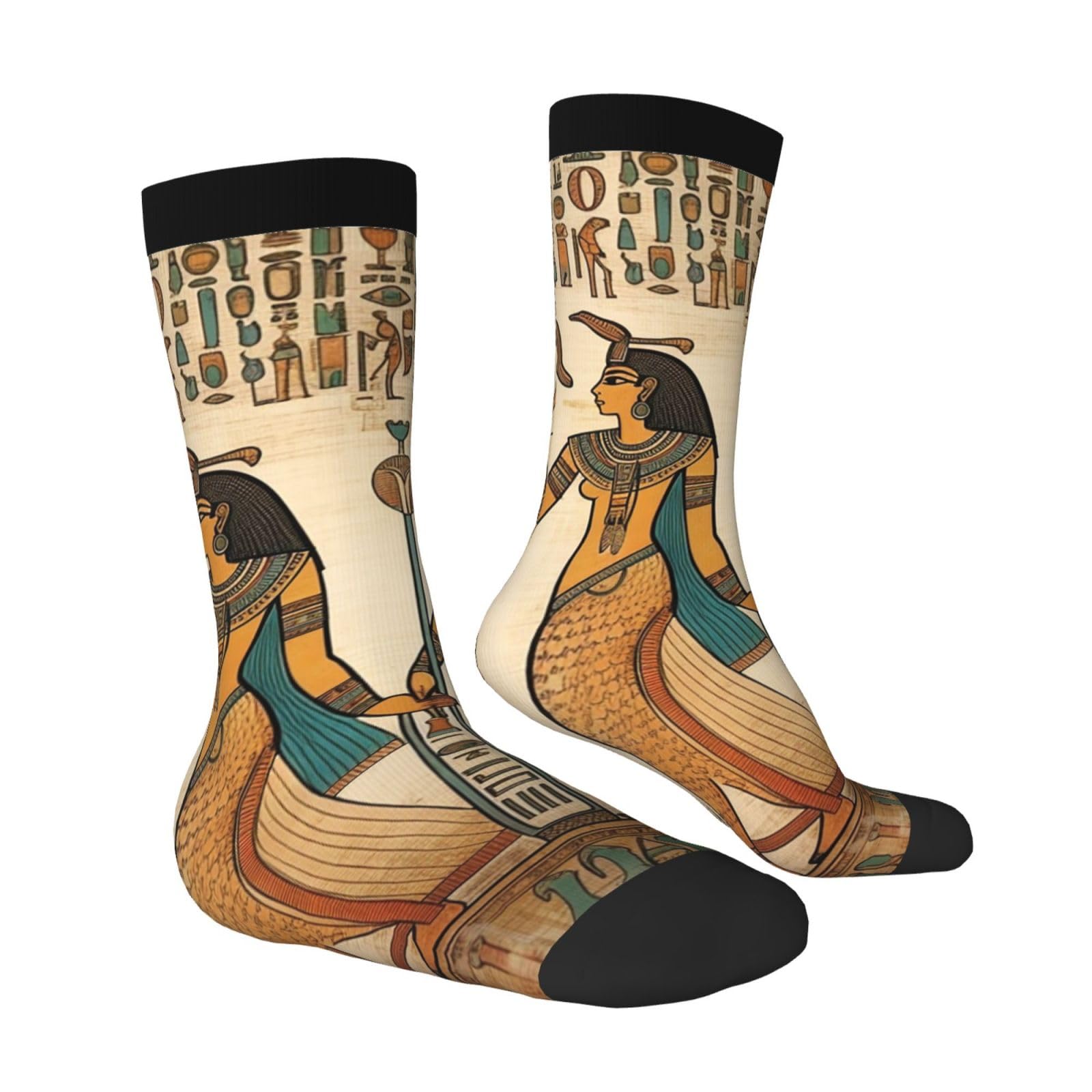 LZQPOEAS Women in ancient egypt Athletic Socks Unisex Cushioned Crew Socks Hiking Running Calf Sock Soft Above Ankle Sock