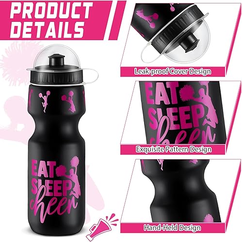 Miniatura 9 de Hosuly 12 juegos de botellas de agua de béisbol y baloncesto y bolsas con cordón, botellas de agua de plástico reutilizables de 24 onzas, vaso de