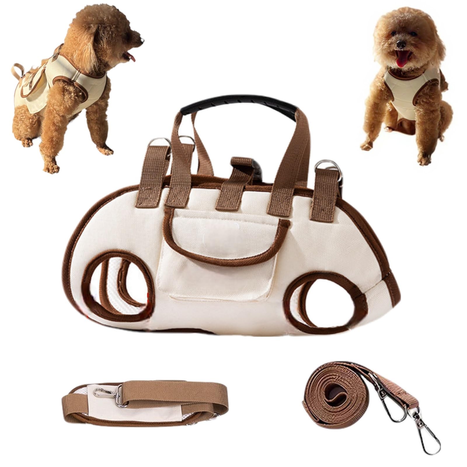 Dog Lift Harness Backpack Carrier,Dog Carry Sling for Small and Medium Cats Dogs,Adjustable Single For Small Dogs Shoulder Strap,Outdoor Portable Breathable Pet Backpack,Pet Leg Support Sling (L)