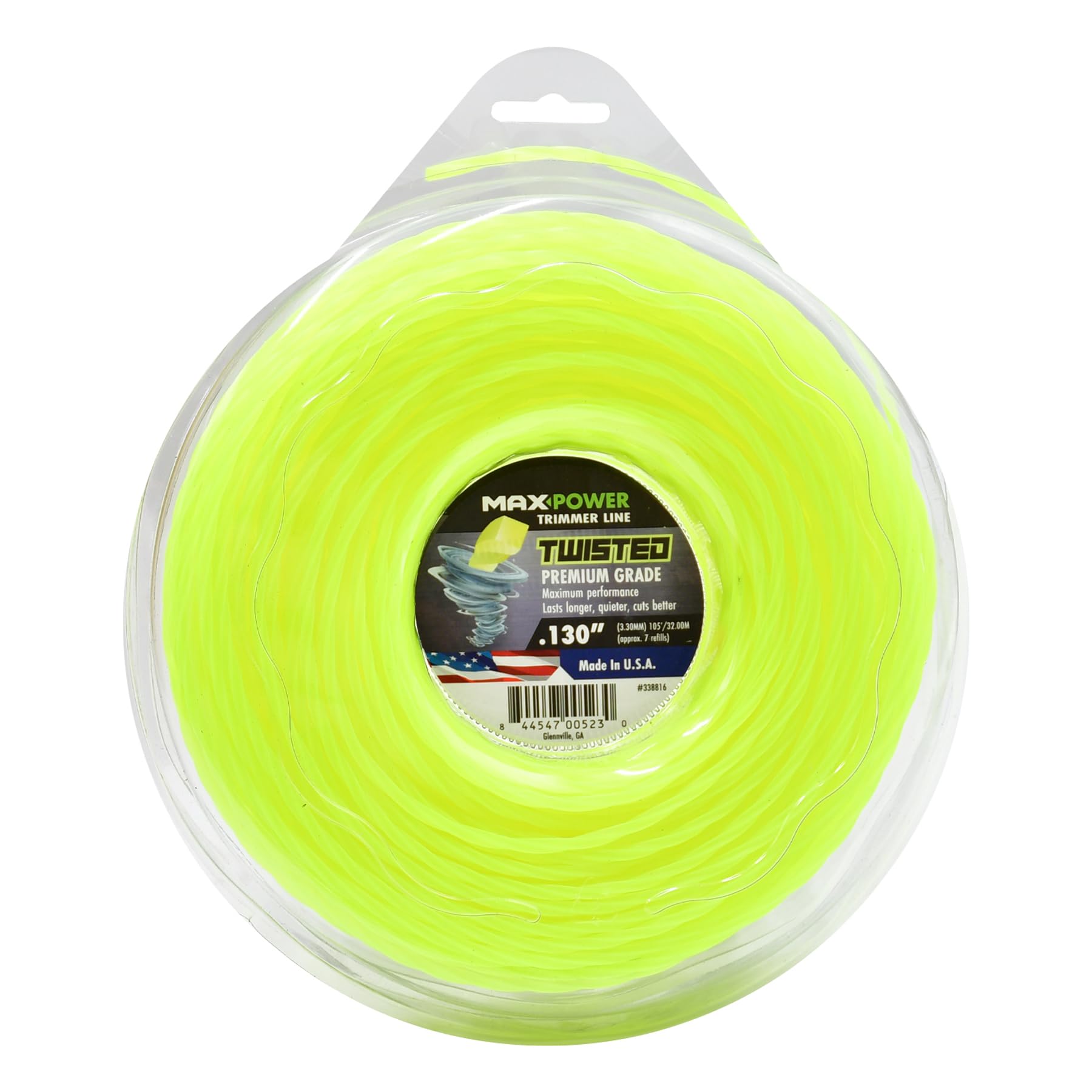 Maxpower 338816 Premium Twisted Trimmer Line .130-Inch Twisted Trimmer Line 105-Foot Length