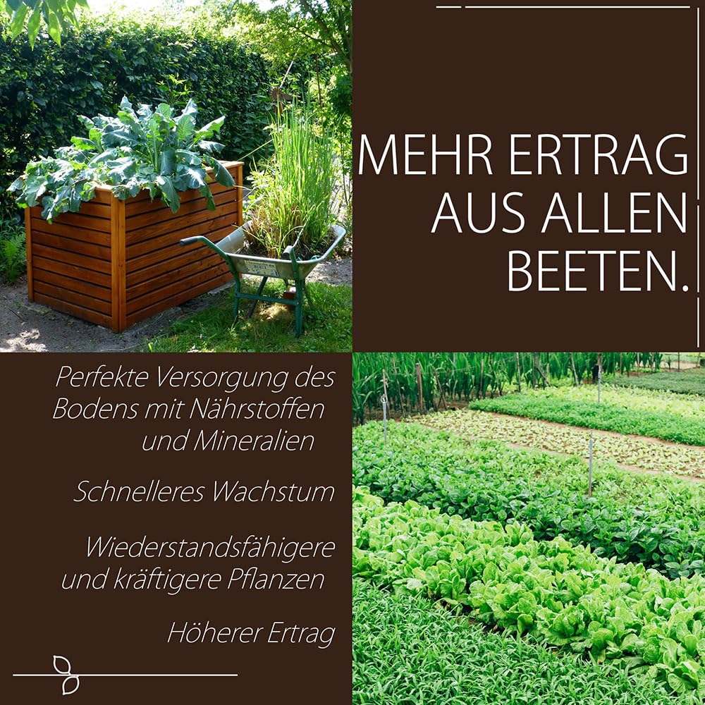 BodenHerz Bodenaktivator 25 kg, mit Mineralien 100% Natürlich mit Langzeitwirkung zur Bodenverbesserung Bodengesundheit für Beet und Rasen petigi