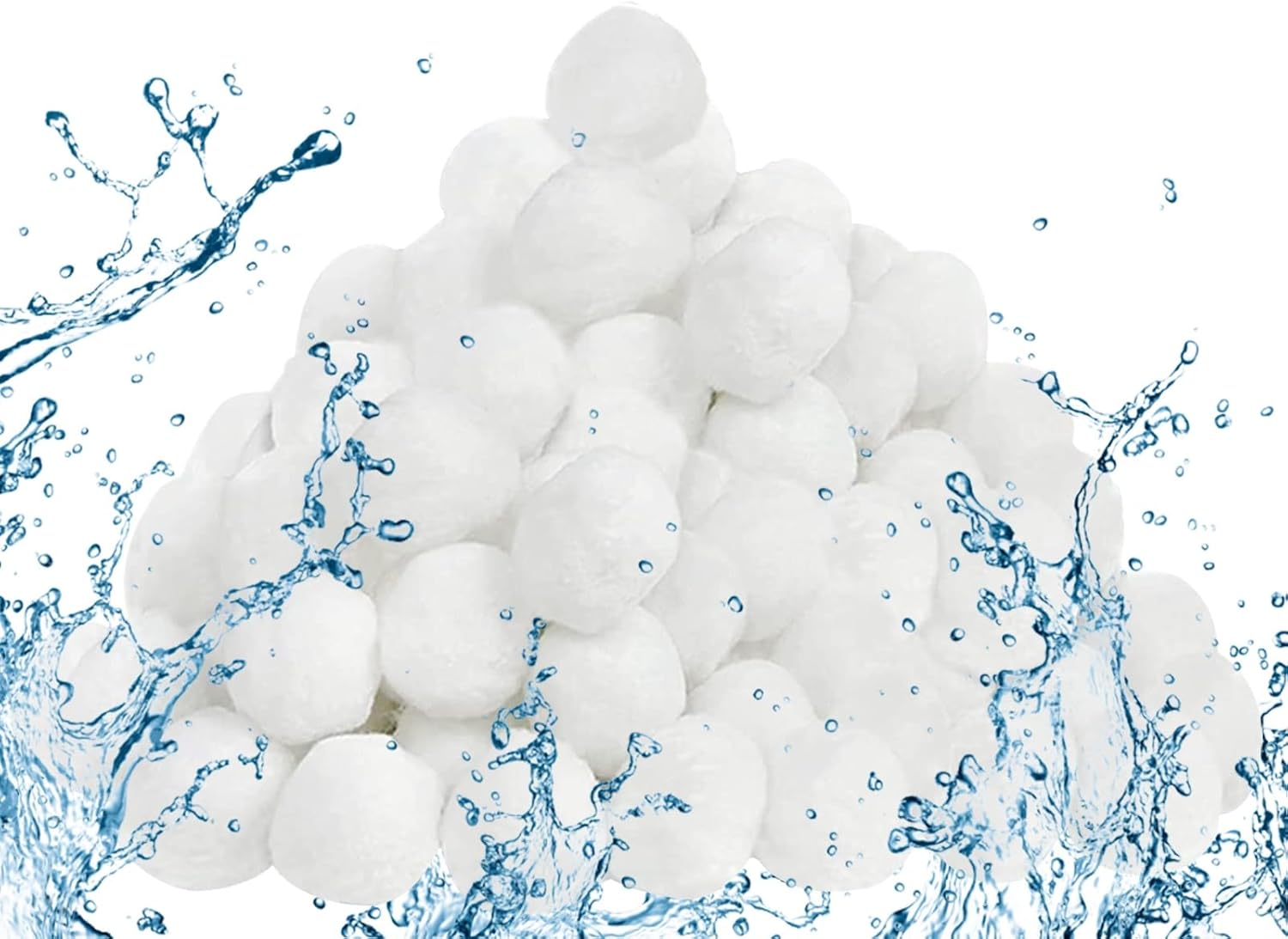 3.1lbs Pool Filter Balls for Sand Filter, Upgrade Pool Filter Media Balls for Swimming Pool Pump, Lightweight Reusable Eco-Friendly Fiber Filters Ball Replace 100 lbs Pool Filter Sand (3.1, Pounds)