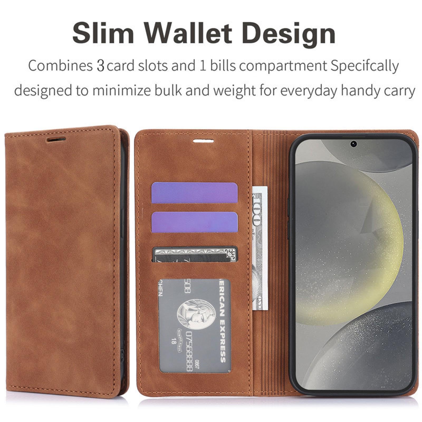 Für Samsung A72 (4G 5G) Handyhülle Brieftaschen-Cover (Für Samsung A72 (4G 5G)/Kaffee)