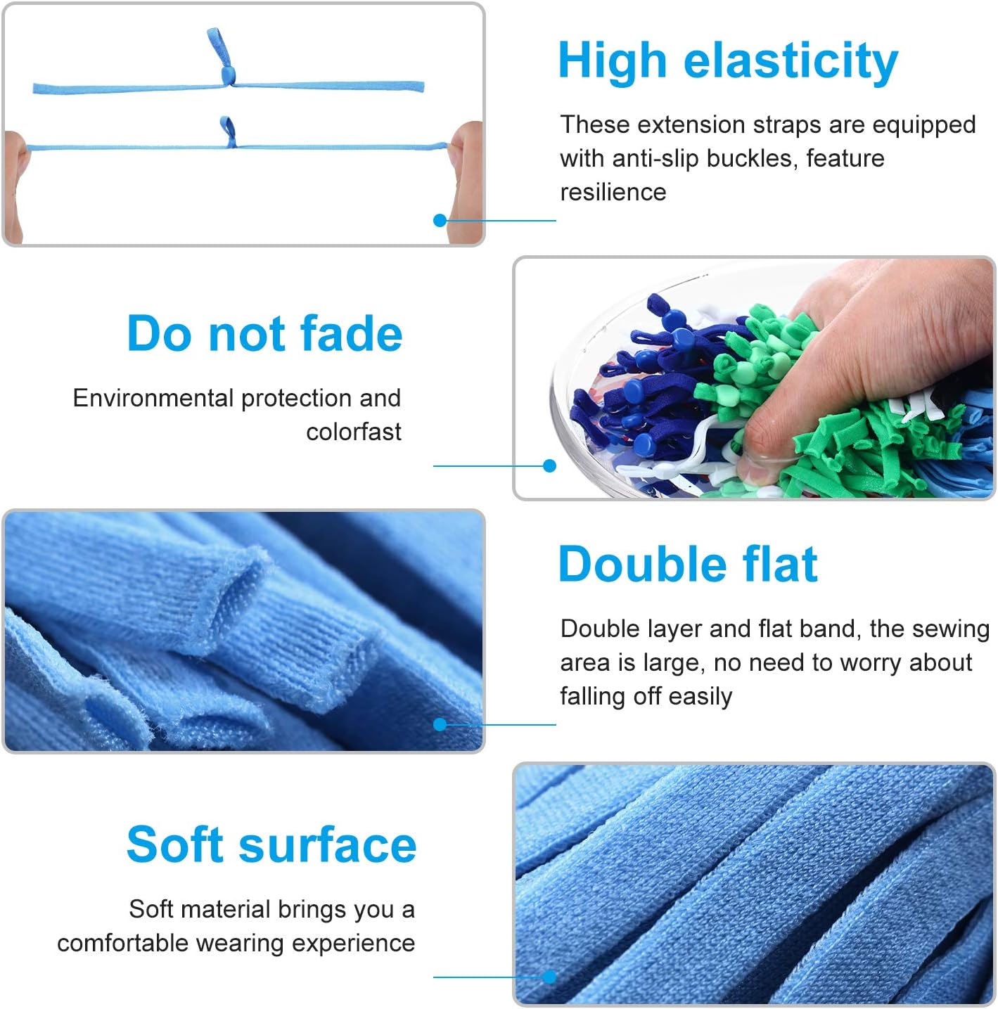 240 Pieces Mask Elastic for Face Mask Ear Loops Ear Hook Strap Elastic Adjustment Buckle Reducing Pressure Ear Extender Anti-Tightening DIY Making Accessories (Multicolor)