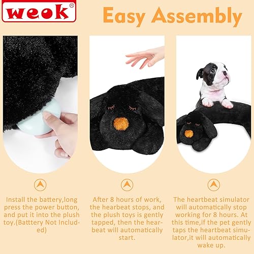 Vista 46 de Heartbeat - Juguete para perros para cachorros, ayuda para aliviar la ansiedad del perro y ayuda calmante, animal de peluche, ayuda calmante