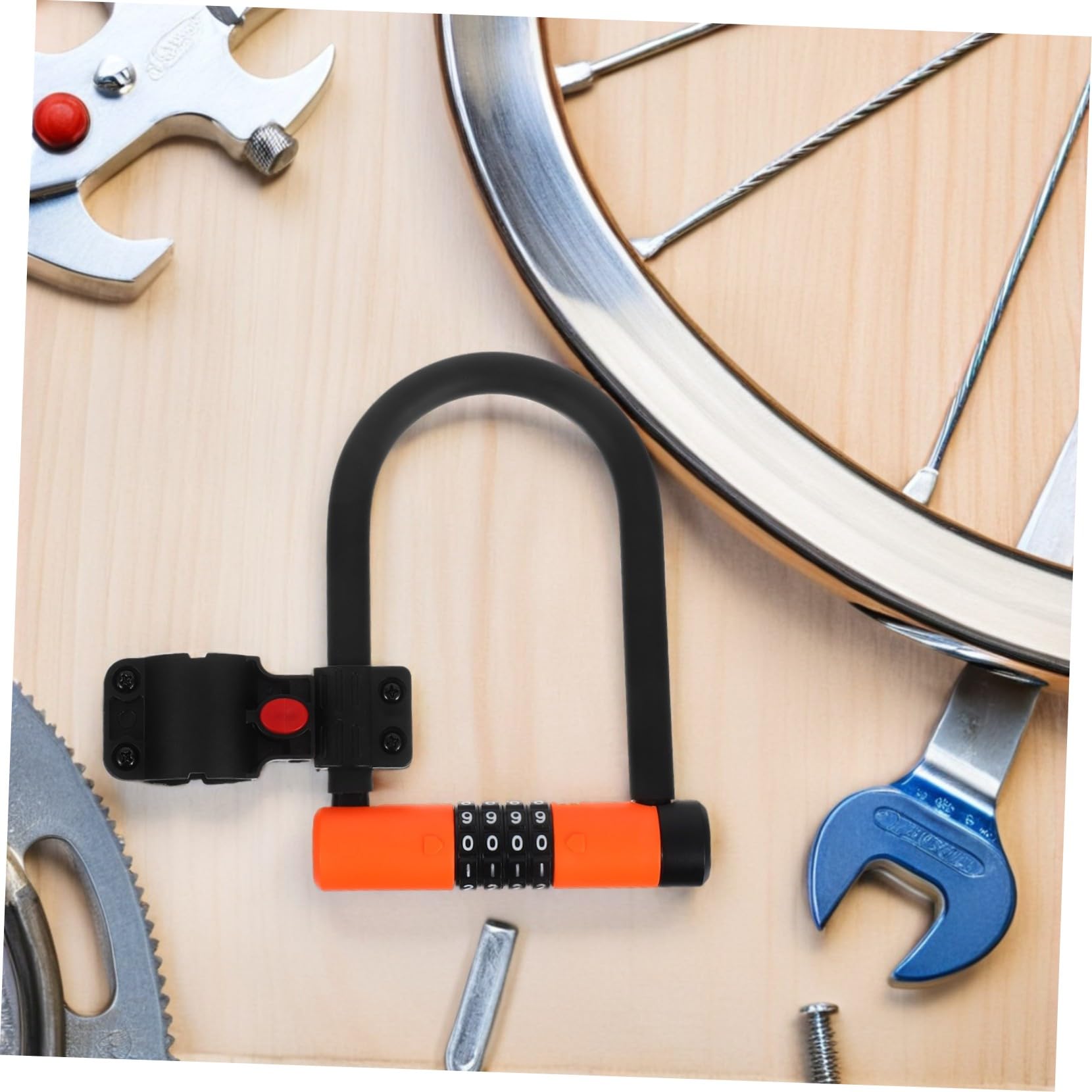 SUPVOX Lucchetto Bicicletta U-shaped Antifurto Resettable Serratura Combinazione Chiave per Bici Elettriche Scooter Moped Resistente Agli Urti e Versatile per Urbano e Off-road