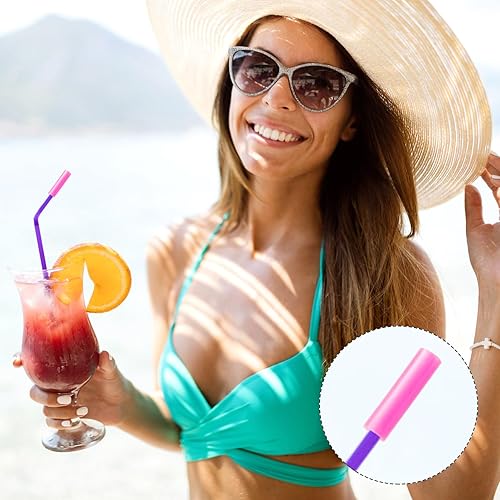 Miniatura 4 de HINZIC 12 boquillas de silicona para pajitas de 516 pulgadas de ancho (0.315 in de diámetro exterior), rectas, reutilizables, de grado alimenticio,