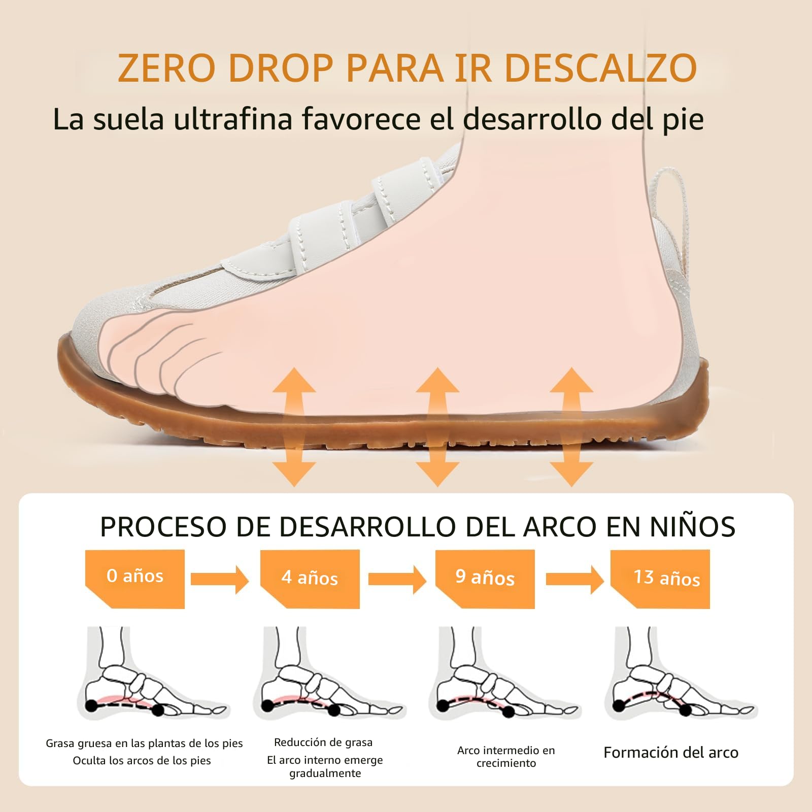 STQ KIDS Zapatillas Barefoot Niños Ancho Calzado Respetuoso Bebe Niña Flexibles Primeros Pasos Antideslizantes Deportivas 21-29 EU