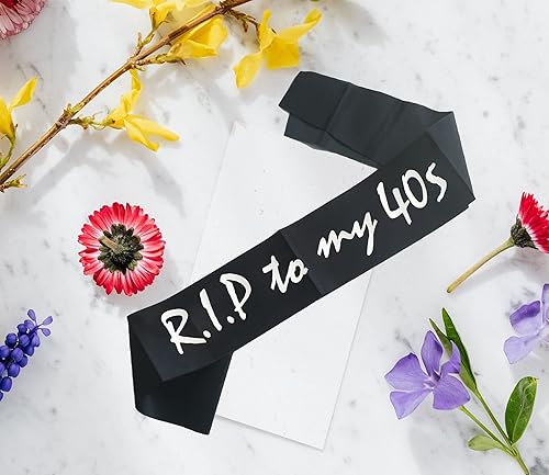 Miniatura 4 de Joyiou RIP to My 40s - Banda de feliz cumpleaños de 50 años, regalos divertidos de cumpleaños de 50 años para hombres y mujeres, suministros de