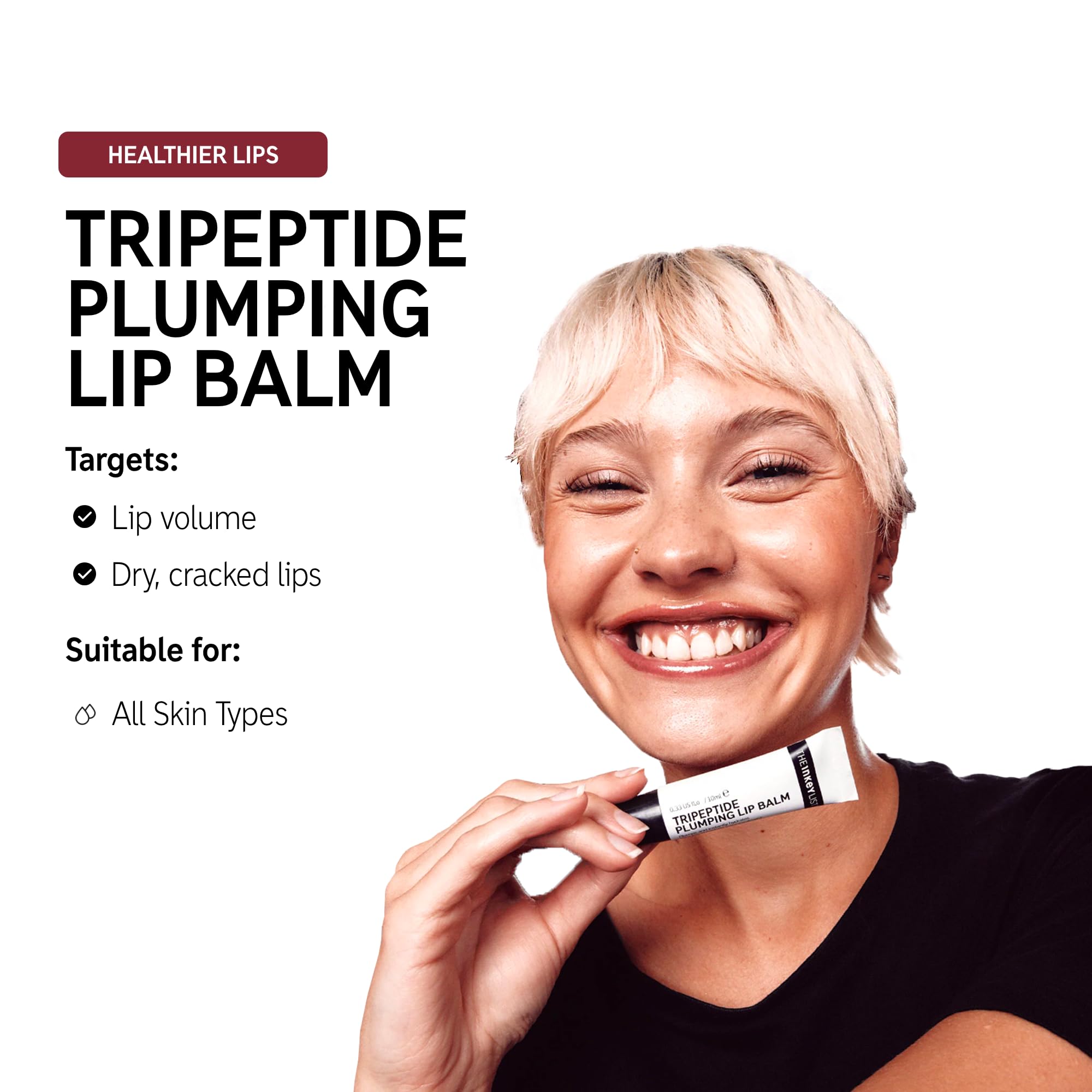 The Inkey List Tripeptide Plumping Lip Balm 10ml, Clinically Proven Plumping Tinted Lip Care, Hydrates Dry Cracked Lips - Image 3