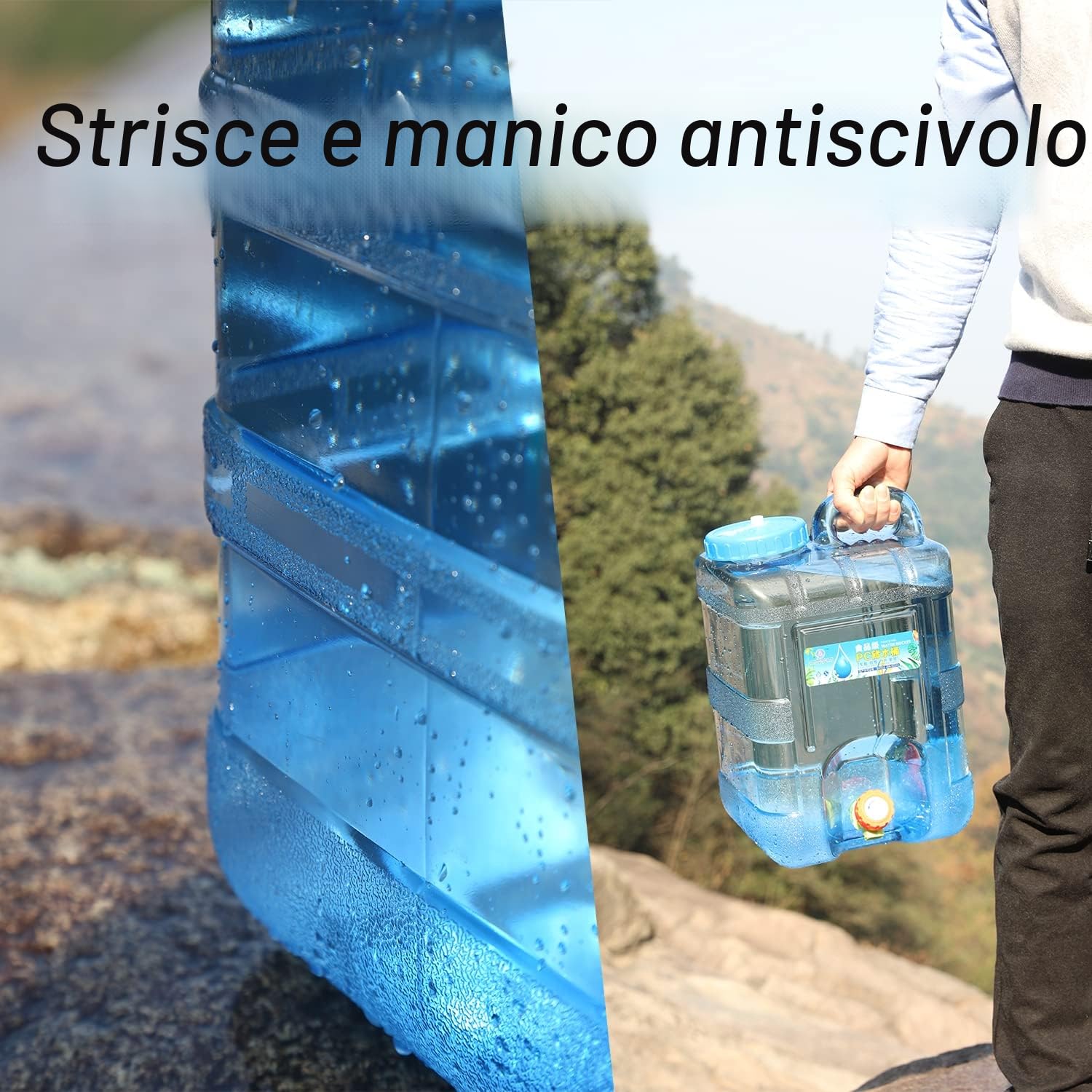 Tanica per Acqua con Rubinetti, 5~22L Tanica Acqua in Plastica, Tanica per Acqua da Campeggio, Serbatoio Acqua Campeggio per Cucina, Camper, furgoni, Camion, Campeggio, Scuola