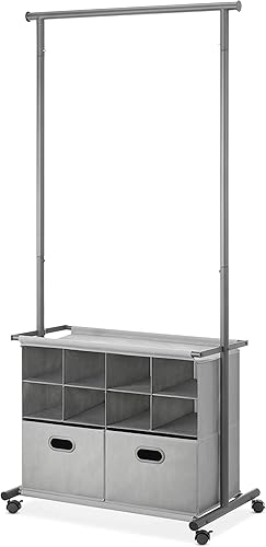 Whitmor Organizador de armario con estantes y cajones - Gris