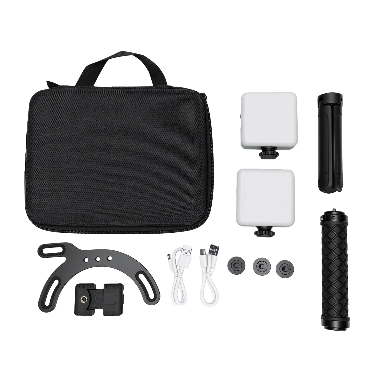 Rechargeable 2PCS Video Light 5600K Adjustable Brightness for