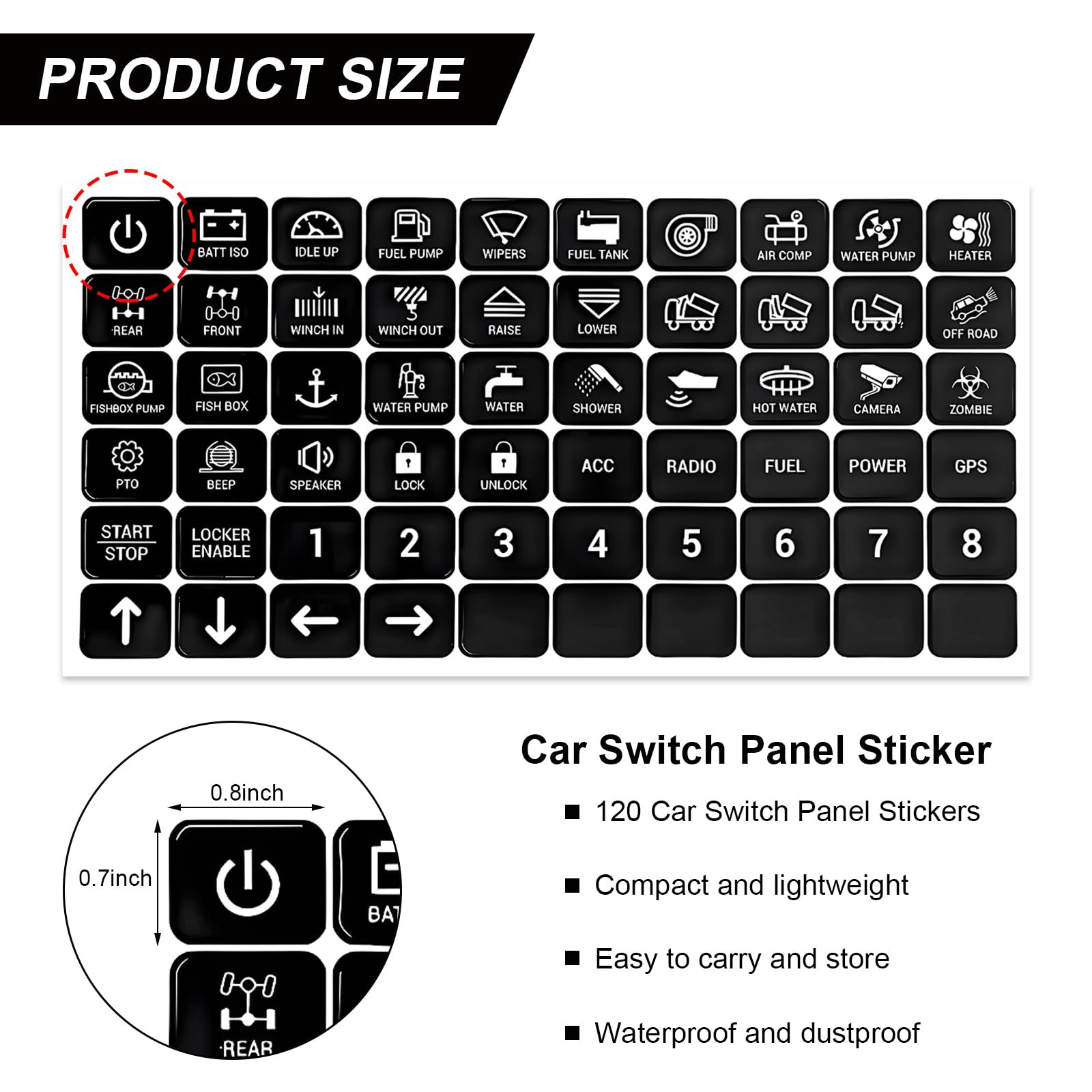 Standard Rocker Switch Sticker Snapklik.com : KVAEY 120 PCS Car Decal Stickers, Graphic Text Auto ...