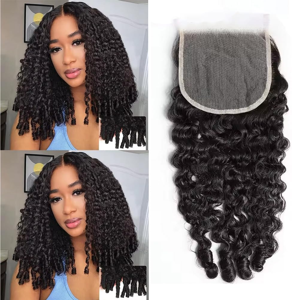 Burmese 3C4A Curly 4x4 Transparent Lace Closure Spiral Curly Ends Human Hair Closure Raw Vietnamese Hair Extensions 18inch