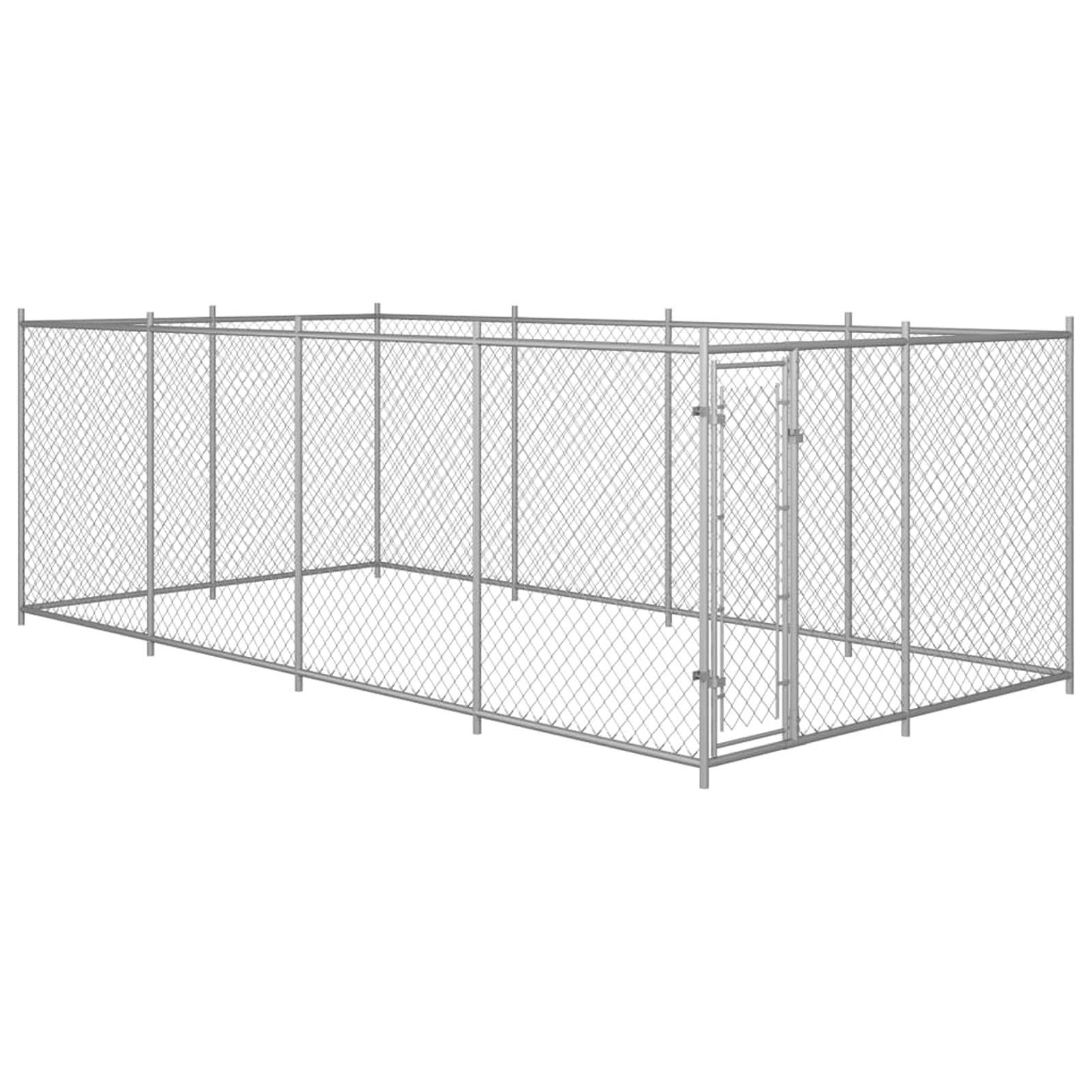 Tidyard Canile,Gabbia,Box Cane,da Esterno,in Acciaio con Tetto,Gabbia Grande Cani Acciaio,760x380x190 cm,Gabbia per Cani Taglia Grande,Box Cani Esterno,Recinti per Cani,Recinzione per Cani