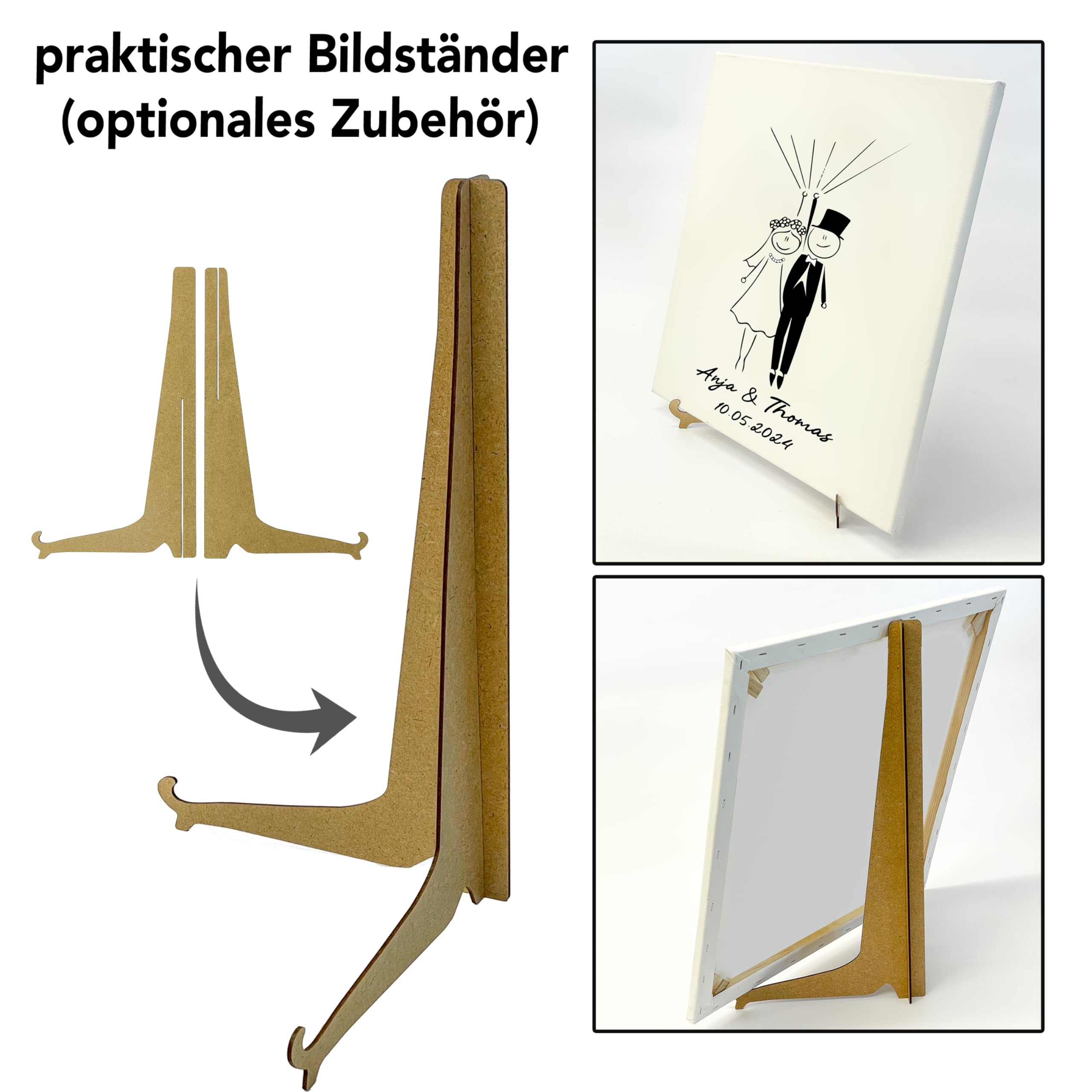 codiarts. personalisierte Leinwand für Fingerabdrücke - Party - Hochzeit - Jubiläum - Geburtstag - als Gästebuch mit Stempelkissen und Stift (Baum, 50 x 50 cm, Bespannte Leinwand)