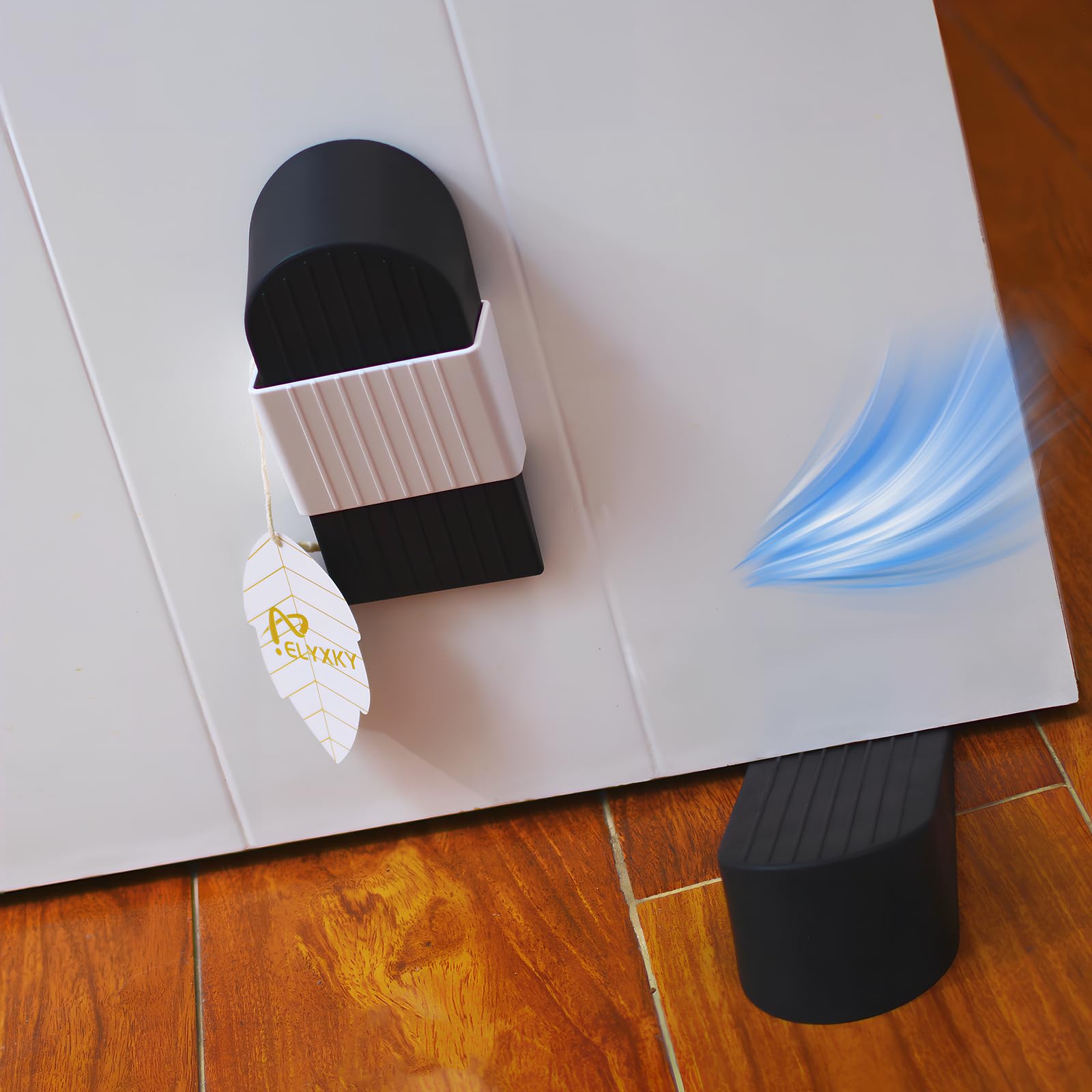 ELYXKY Rubber Wedge Door Stop for Bottom of Door, 2PCS Heavy Duty Door Stopper, Commercial-Grade Non-Slip Wedge for Home, Office, School, Hotels, No Floor Damage, Reduces Door Impact Sound