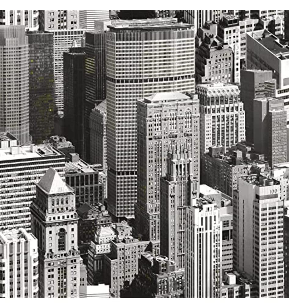 Venilia Adhesive Film, Skyscrapers Skyscrapers, Black/White, 45 cm x 1.5 m, 95μ Thickness, Self-Adhesive Furniture Film, Decorative Film, Wallpaper, Kitchen Film, Phthalate-Free, Made in EU