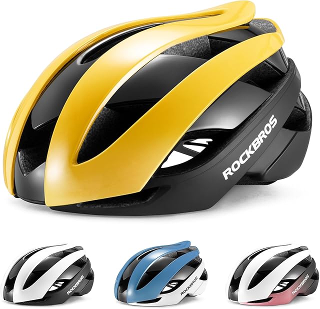 ROCKBROS Kask Rowerowy Uniwersalny Lekki Kask Kolarski M/L 55-58/58-61cm Regulowany Kask Wszechstronny Wentylowany 4 Kolory dla Dorosłych, Kobiet i Mężczyzn MTB Rower Szosowy