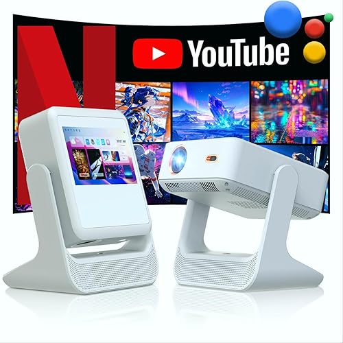Miniatura 10 de Proyector con soporte 4K con WiFi y Bluetooth, Proyector inteligente portátil al aire con pantalla táctil, enfoque automático y control táctil,