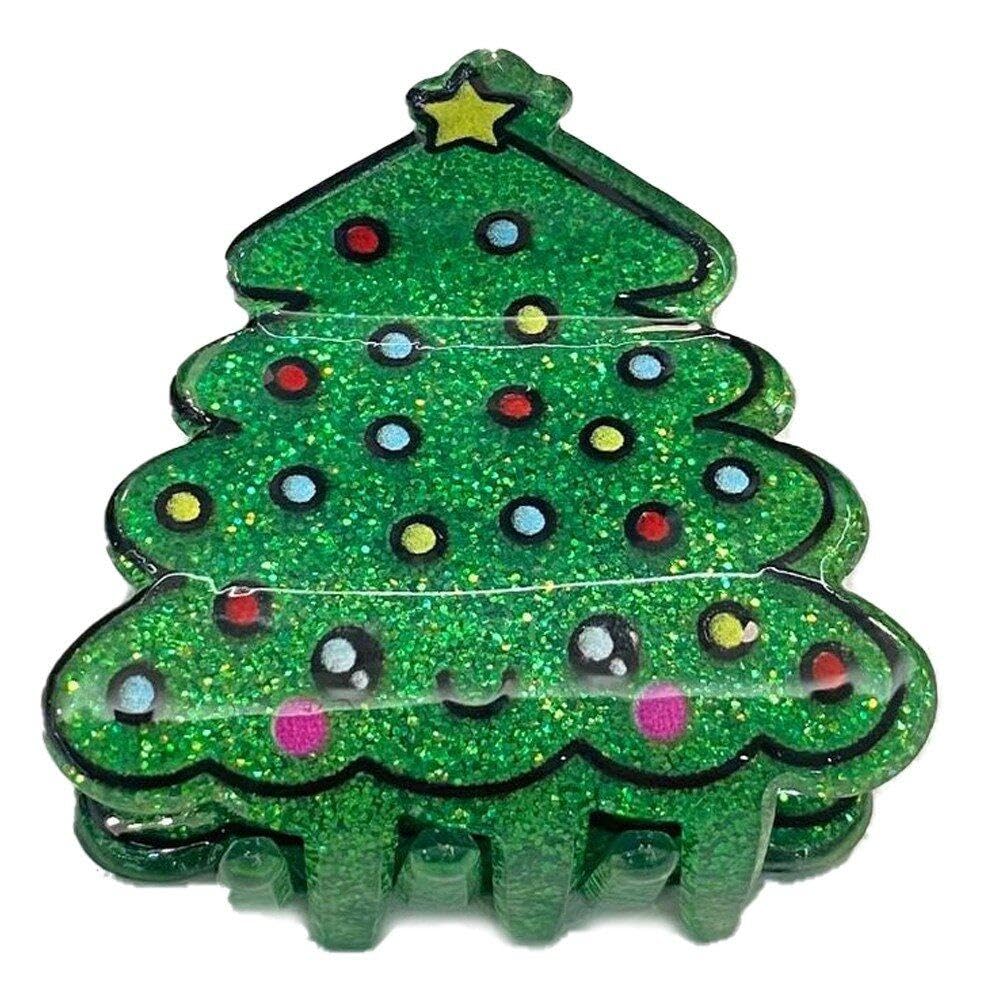 Luxylei Christmas Hair Claw Clips for Women Girls Cute Christmas Tree Hair Clips Non-slip Hair Jaw Clips Christmas Hair Accessories