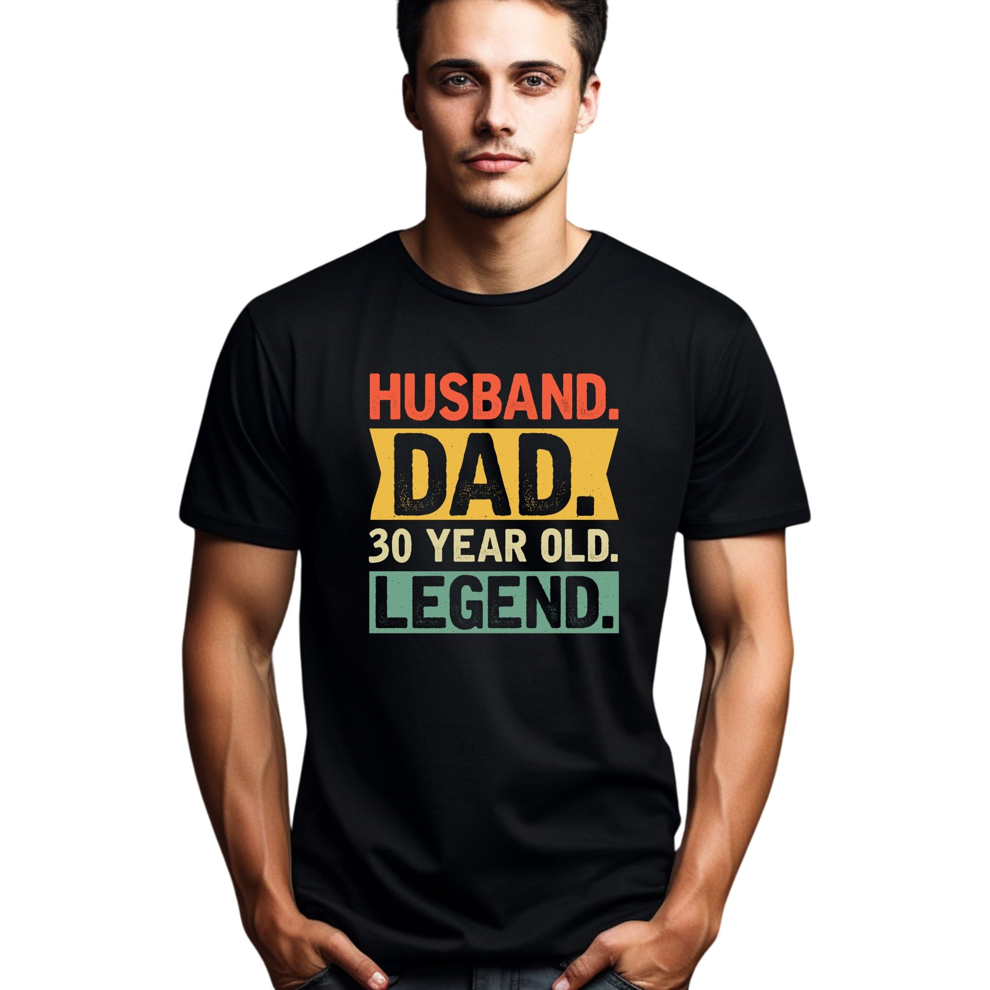 Seek Buy LoveVintage Style Husband Dad Legend T-Shirt, Funny 30th Birthday Gift Shirt, Retro Father's Day Tee, Distressed Text