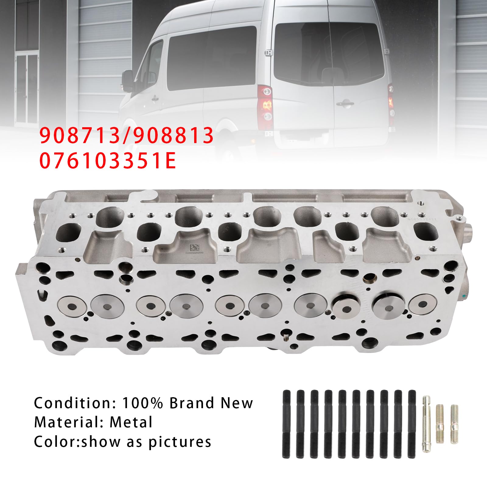 Topteng Zylinderkopf 908713 908813 076103351E Passend für VW Crafter 30-35 2006-2013 2E 2F 2. 5 TDI