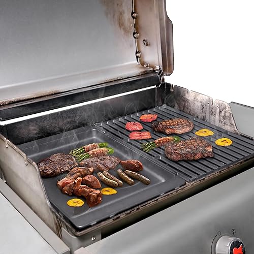 Miniatura 9 de QuliMetal Parrilla de hierro fundido 7658 y rejillas de cocción SUS304 de 0.354 in para parrillas Weber Spirit 300 y GS4 Spirit II serie 300