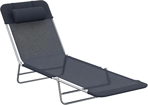 Miniatura 10 de Silla reclinable de playa Outsunny, Azul